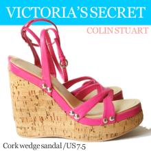 【VICTORIA'S SECRET】本革コルクウェッジ