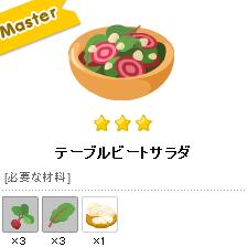ピグライフ完全攻略 テーブルビートサラダ レシピ 素材 ティナブログ 攻略グルっぽ