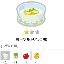 ピグライフ完全攻略 ヨーグルトリンゴ味 レシピ 素材 ティナブログ 攻略グルっぽ