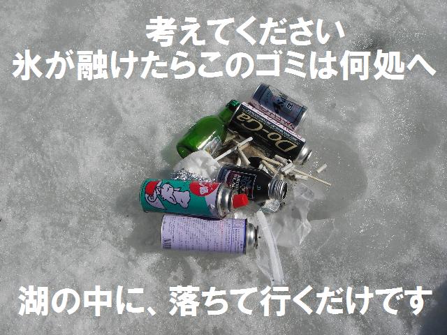 氷上のゴミ