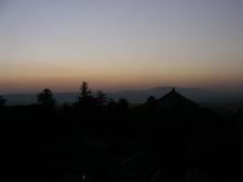 大仏殿と夕焼け