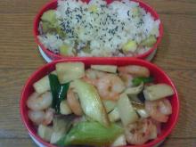 さつま芋ご飯＆白ネギと小海老炒め