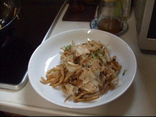 きのこたっぷりの焼きうどんレシピ工程