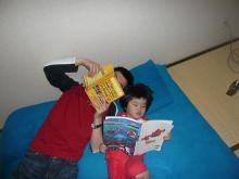 reading book with daddy
