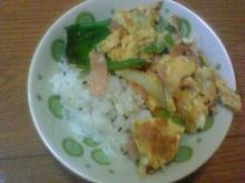 ねぎハムの卵とじ（夕飯分）