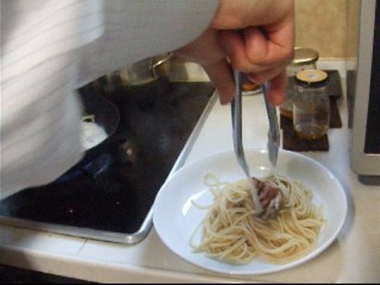 長澤家のレシピブログ-きのことベーコンの生クリームパスタレシピ工程