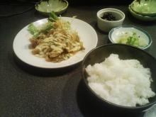 豚肉生姜焼き+お新香+小鉢+ミニうどん+ライス