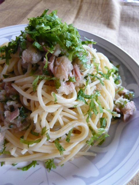 国立の美味しいもの探し-ツナと大根おろしのパスタ