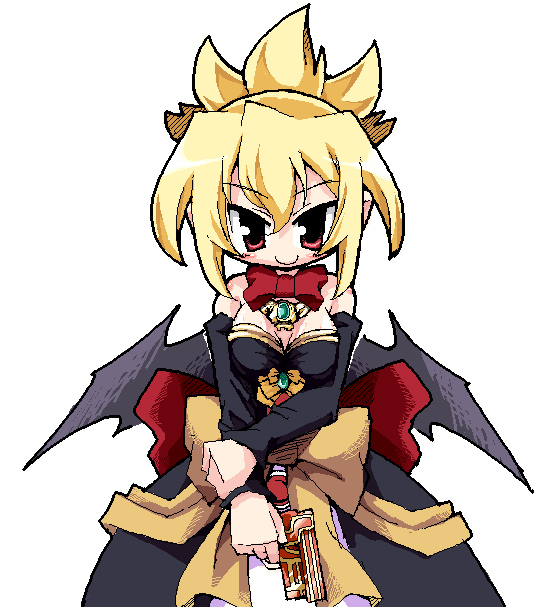 The Big Imageboard Tbib Blonde Hair Bow Disgaea Dress Gun Herada Mitsuru Makai Senki Disgaea 4458