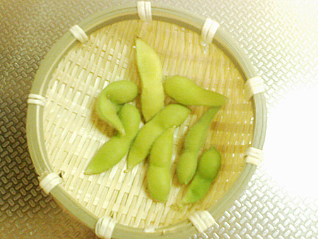 ザルに収穫