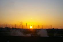 おっさんと夕日