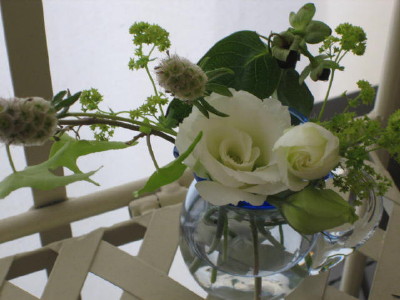 白×グリーンの花2