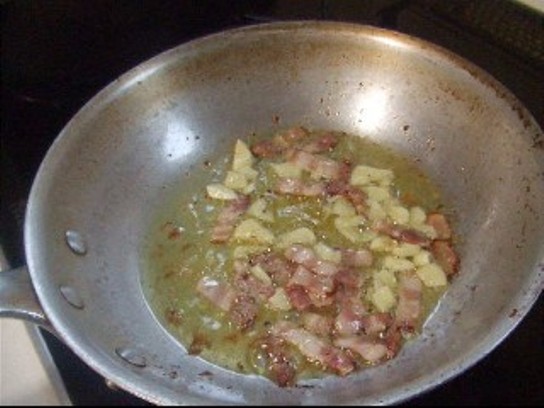 アスパラガスとベーコンのパスタ調理工程画像