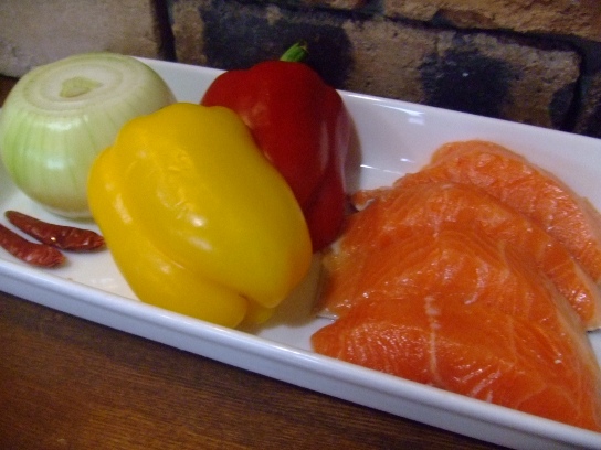長澤家のレシピブログ-紅鮭の南蛮漬け食材