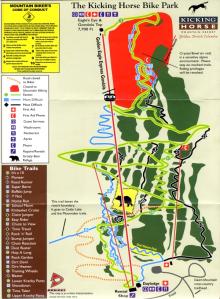 The Kicking Horse Bike Park Map