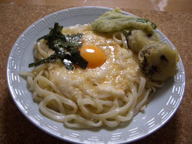 トロロ月見天ぷらのせうどん