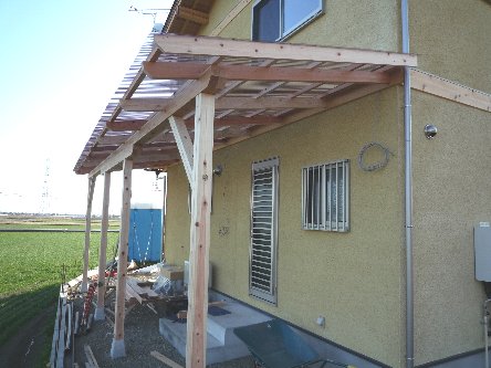 松島匠建の建てる木の家　「太田生品の家」Ｗeb日誌-自転車置き場