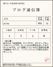 ブログ通信簿