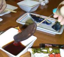 餃子\u0027sタレで頂くチョコバナナ風のアレ
