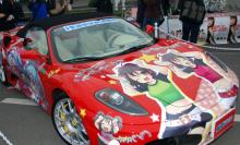 【痛車】「フェラーリ430スパイダー」に萌えキャラ
