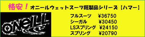 プロボディボーダー → 超ボディボーダー 新井徹-オニールウェットスーツ格安既製品シリーズ ハマー