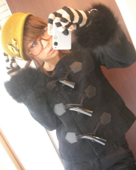 ♪ FOXファー付きダッフルショートコート ♪