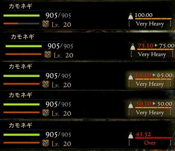 必見 サイズによる持てる重量の違い ドラゴンズドグマ 鴨ネギ うぃずっ子の日々 メイプルストーリー2攻略ブログ