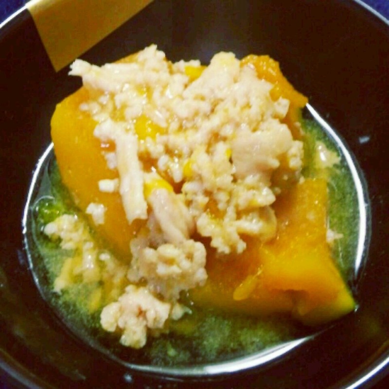 かぼちゃの鶏そぼろあんかけ