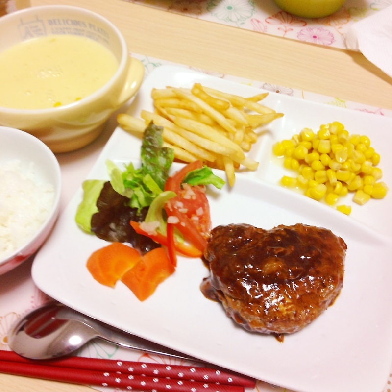 ワンプレート♡バーグ定食♡
