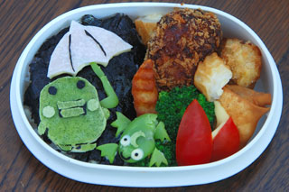 雨ですね たまごっち くちぱっち 年中 5 30 たっくんのパパ弁 キャラ弁マスターへの道 パパの作るお弁当はおいしい